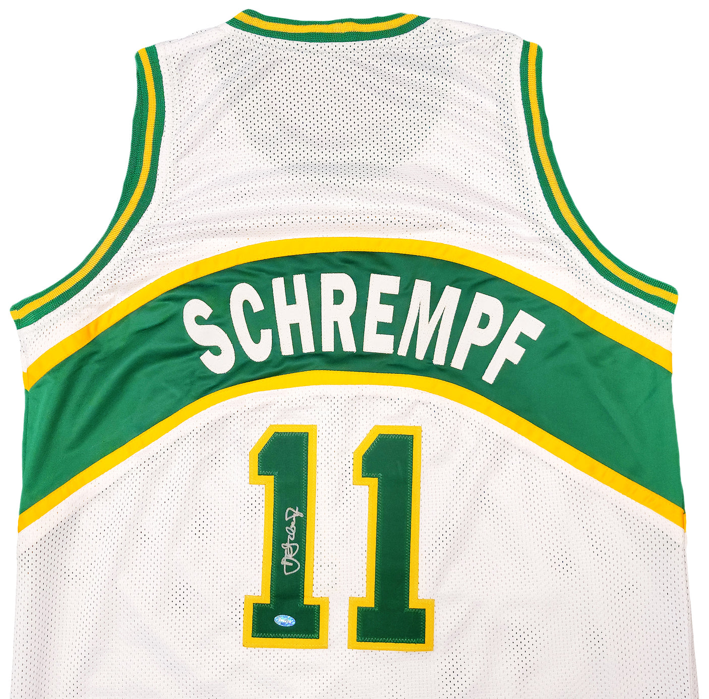 Seattle Supersonics Detlef Schrempf Autographed White Jersey MCS Holo Stock #202422