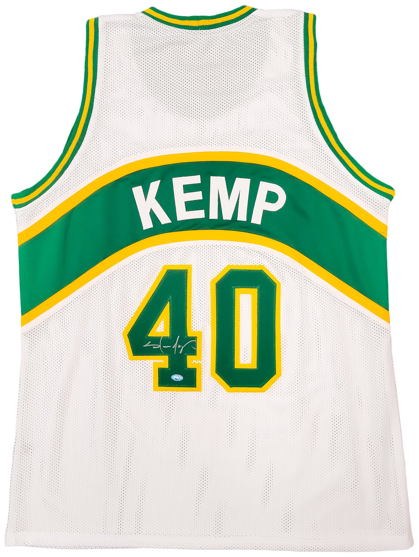 Seattle Supersonics Shawn Kemp Autographed White Jersey MCS Holo Stock #202426