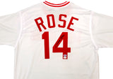 Cincinnati Reds Pete Rose Autographed White Jersey JSA Stock #202353
