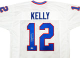 Buffalo Bills Jim Kelly Autographed White Jersey Beckett BAS QR Stock #202979