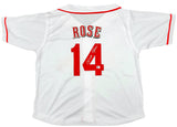 Cincinnati Reds Pete Rose Autographed White Jersey PR Holo Stock #202356