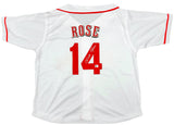 Cincinnati Reds Pete Rose Autographed White Jersey PR Holo Stock #202356