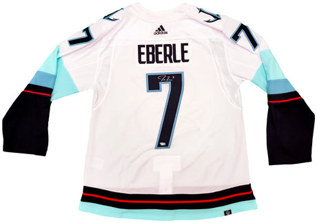 Seattle Kraken Jordan Eberle Autographed White Adidas Authentic Jersey Size 54 With Inaugural Patch Fanatics Holo Stock #202945
