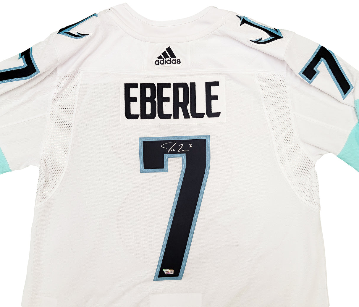 Seattle Kraken Jordan Eberle Autographed White Adidas Authentic Jersey Size 54 With Inaugural Patch Fanatics Holo Stock #202945