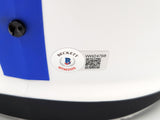 Lawrence Taylor & Saquon Barkley Autographed New York Giants Lunar Eclipse White Full Size Replica Speed Helmet "NFL ROY" Beckett BAS QR Stock #202989