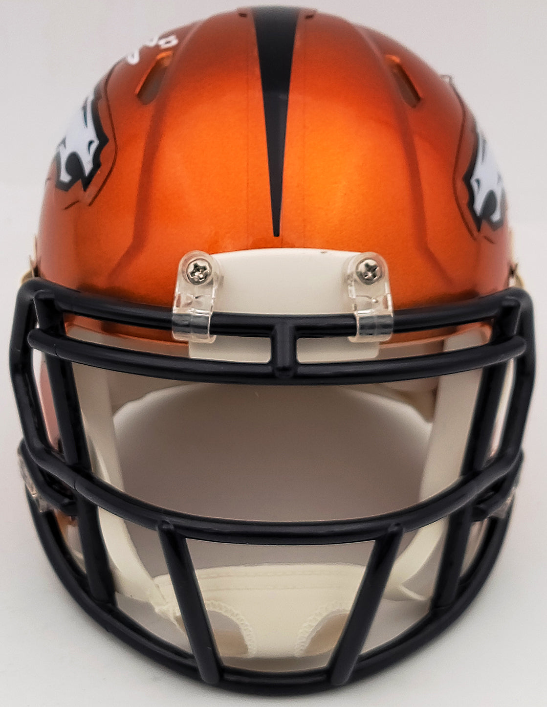 Steve Atwater Autographed Denver Broncos Flash Orange Speed Mini Helmet Beckett BAS QR Stock #203001
