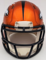Steve Atwater Autographed Denver Broncos Flash Orange Speed Mini Helmet Beckett BAS QR Stock #203001