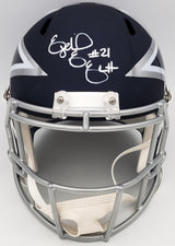 Ezekiel Elliott Autographed Dallas Cowboys AMP Blue Full Size Replica Speed Helmet Beckett BAS QR Stock #203006