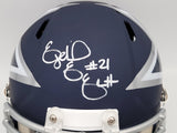 Ezekiel Elliott Autographed Dallas Cowboys AMP Blue Full Size Replica Speed Helmet Beckett BAS QR Stock #203006