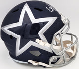 Ezekiel Elliott Autographed Dallas Cowboys AMP Blue Full Size Replica Speed Helmet Beckett BAS QR Stock #203006