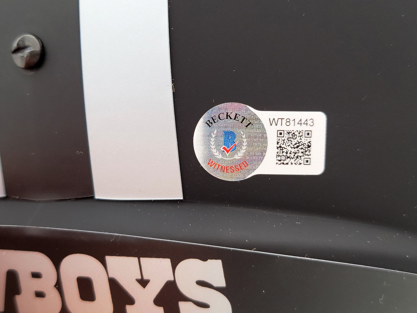 Ezekiel Elliott Autographed Dallas Cowboys Eclipse Black Full Size Replica Speed Helmet Beckett BAS QR Stock #203007