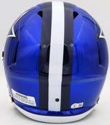 Ezekiel Elliott Autographed Dallas Cowboys Flash Blue Full Size Replica Speed Helmet Beckett BAS QR Stock #203008