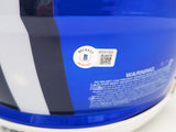 Ezekiel Elliott Autographed Dallas Cowboys Flash Blue Full Size Authentic Speed Helmet Beckett BAS QR Stock #203009
