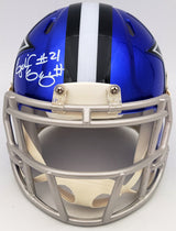Ezekiel Elliott Autographed Dallas Cowboys Flash Blue Speed Mini Helmet Beckett BAS QR Stock #203011