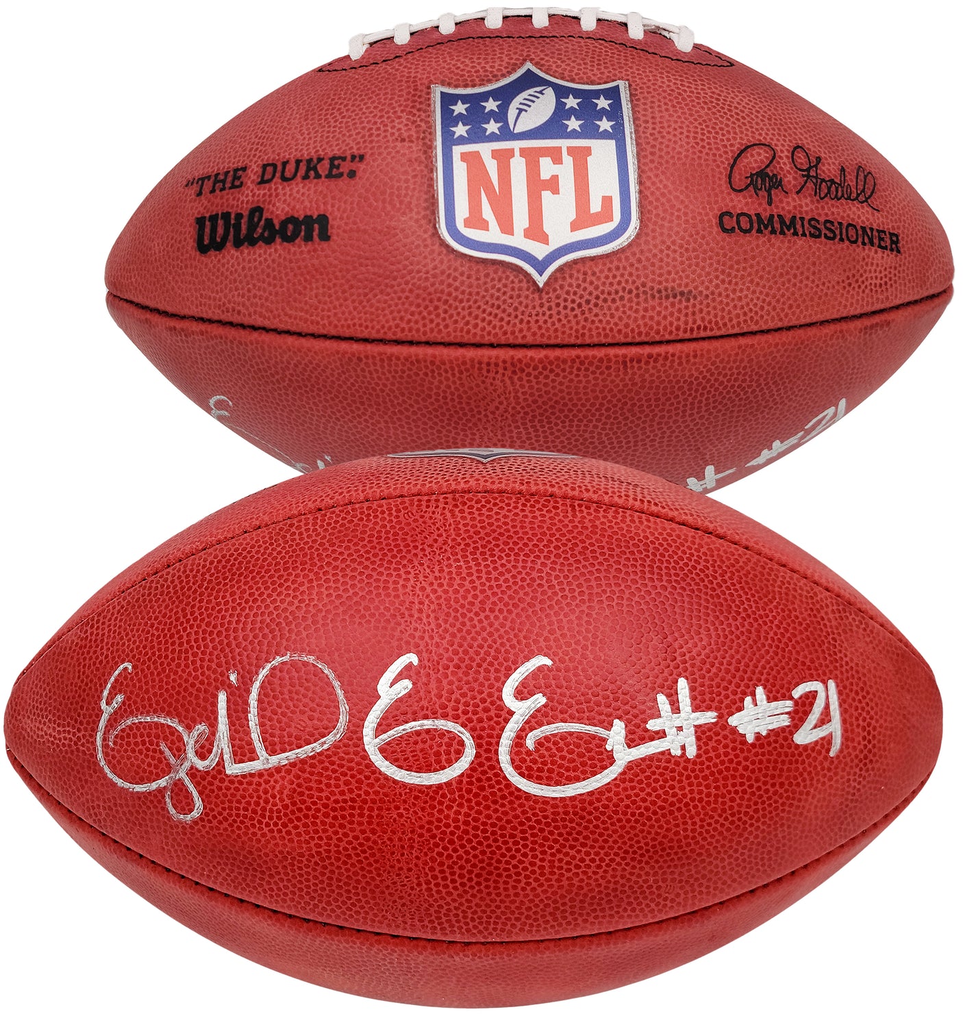 Ezekiel Elliott Autographed Official NFL Leather Football Dallas Cowboys Beckett BAS QR Stock #203012