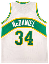 Seattle Supersonics Xavier McDaniel Autographed White Jersey MCS Holo Stock #202420