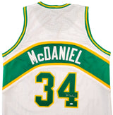 Seattle Supersonics Xavier McDaniel Autographed White Jersey MCS Holo Stock #202420