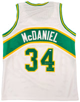 Seattle Supersonics Xavier McDaniel Autographed White Jersey "X-Man" MCS Holo Stock #202419