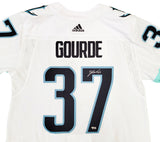 Seattle Kraken Yanni Gourde Autographed White Adidas Authentic Jersey Size 56 Inaugural Season Patch Fanatics Holo Stock #202429