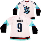 Seattle Kraken Ryan Donato Autographed White Adidas Jersey Size 54 "1st Kraken Goal" Inaugural Season Patch Fanatics Holo Stock #202596