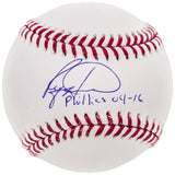Ryan Howard Autographed Baseball Philadelphia Phillies "Phillies 04-16" Beckett BAS QR Stock #202599