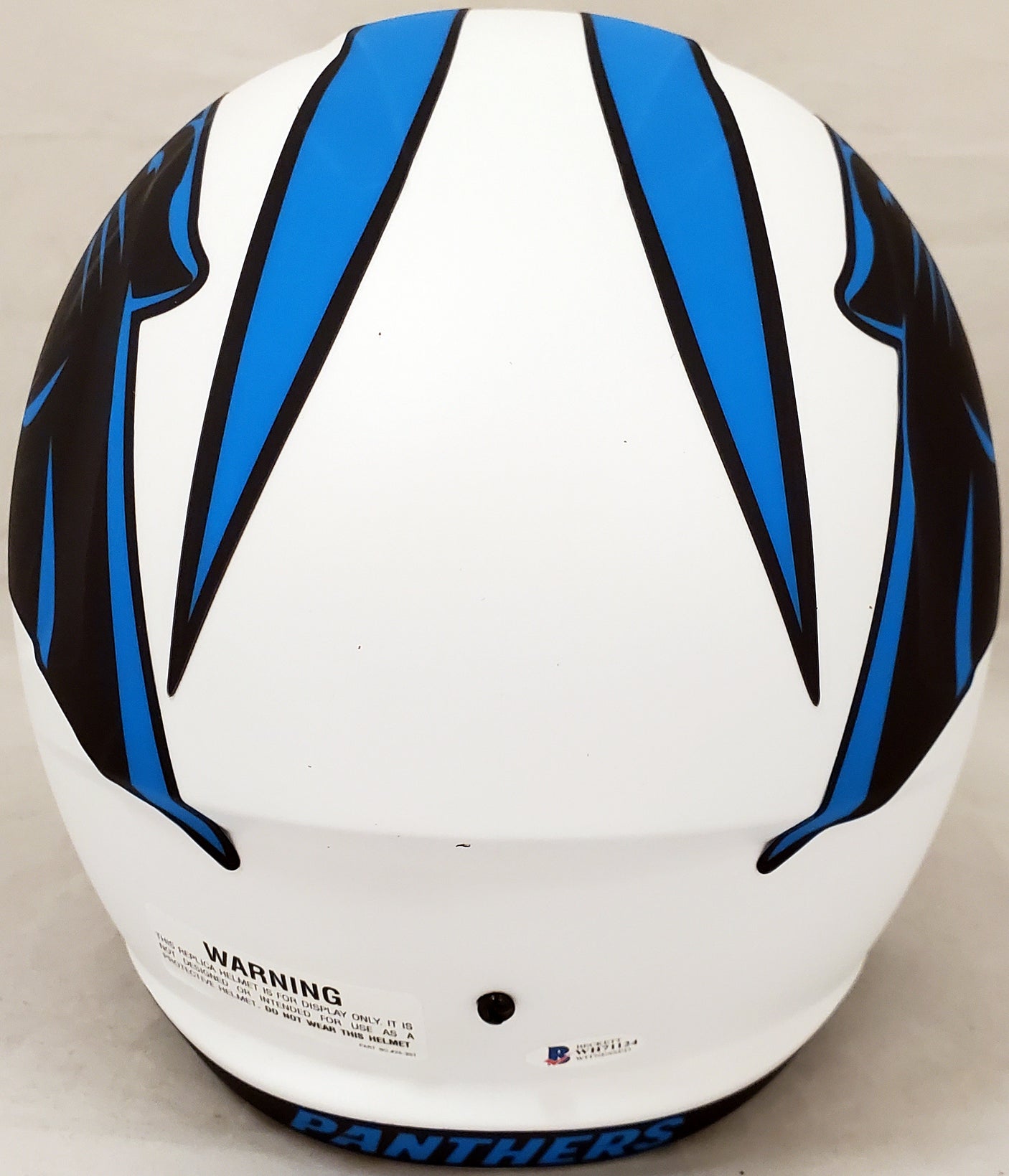 Christian McCaffrey Autographed Carolina Panthers Lunar Eclipse Full Size Speed Replica Helmet (Smudged) Beckett BAS #WH71124