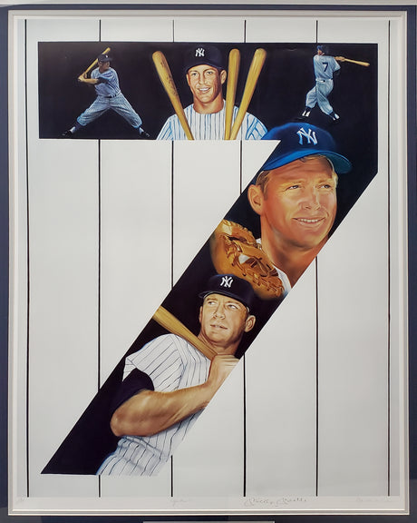Mickey Mantle Autographed Framed 25x32 Lithograph Photo New York Yankees Artist Proof #23/50 SKU #193714