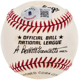 Bill Terry Autographed Official NL Baseball New York Giants "HOF 1930 .401" Beckett BAS #BE16704