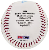 Harmon Killebrew Autographed Official Statball Logo Baseball Minnesota Twins PSA/DNA #S65603