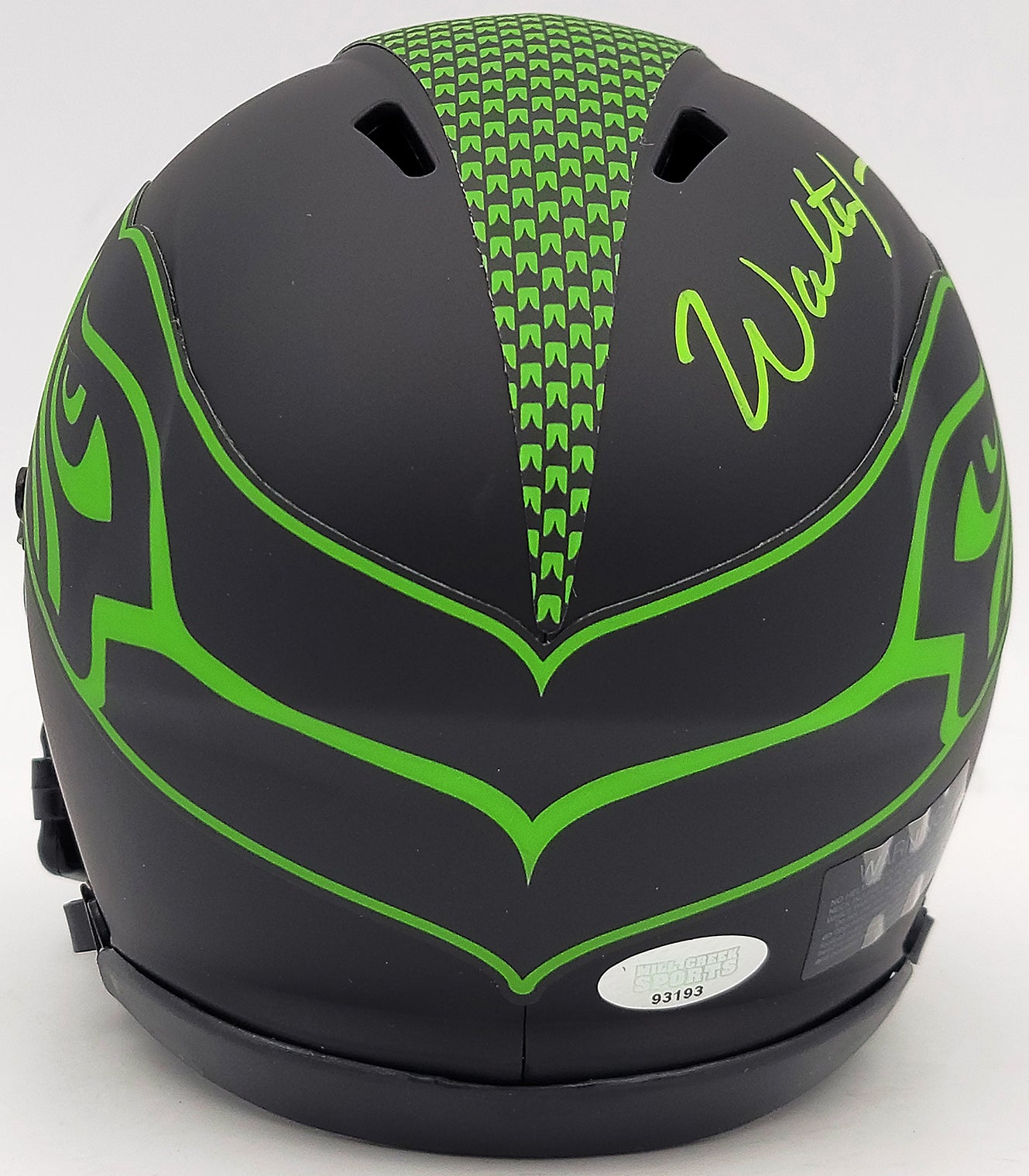 Walter Jones Autographed Seattle Seahawks Eclipse Black Speed Mini Helmet MCS Holo Stock #203084