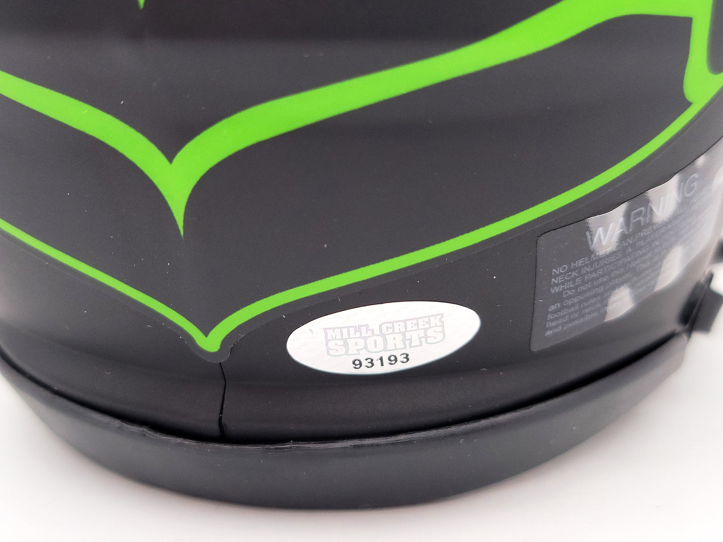 Walter Jones Autographed Seattle Seahawks Eclipse Black Speed Mini Helmet MCS Holo Stock #203084