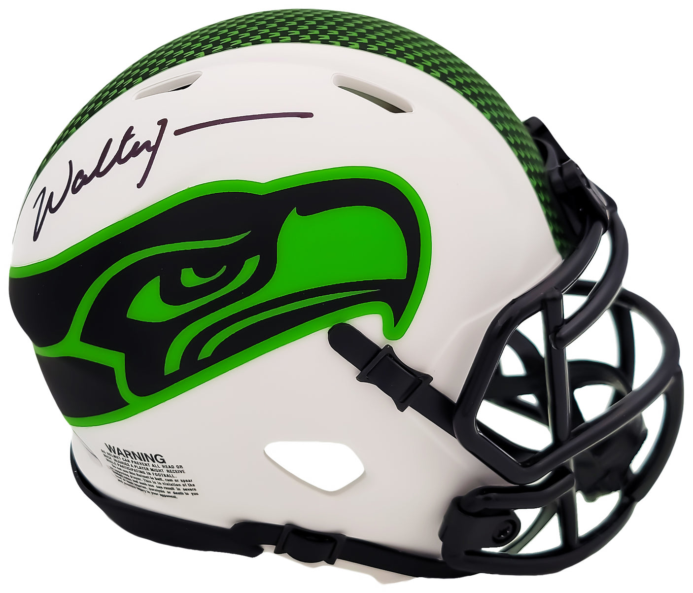 Walter Jones Autographed Seattle Seahawks Lunar Eclipse White Speed Mini Helmet MCS Holo Stock #203086