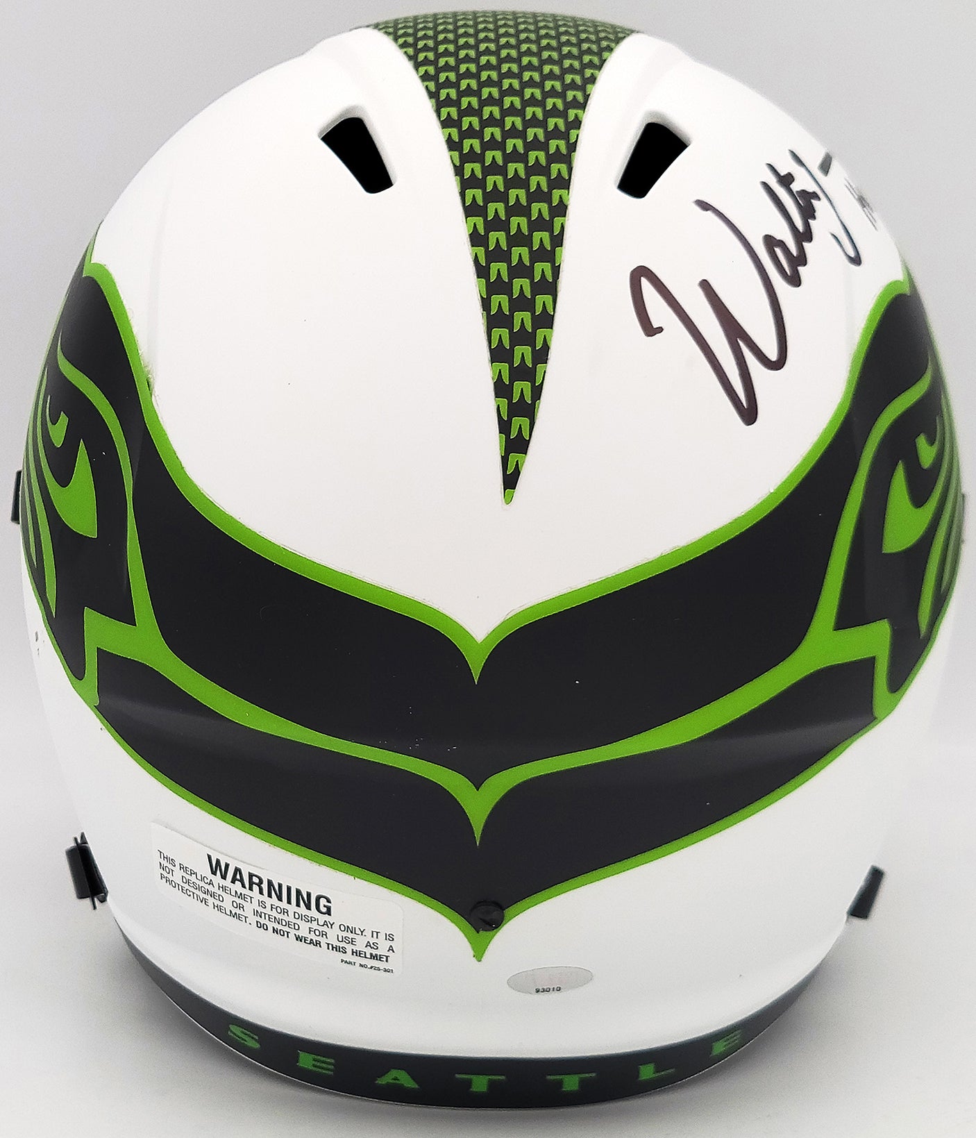 Walter Jones Autographed Seattle Seahawks Lunar Eclipse White Full Size Replica Speed Helmet "HOF 14" MCS Holo Stock #203080