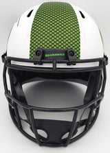 Walter Jones Autographed Seattle Seahawks Lunar Eclipse White Full Size Replica Speed Helmet "HOF 14" MCS Holo Stock #203080