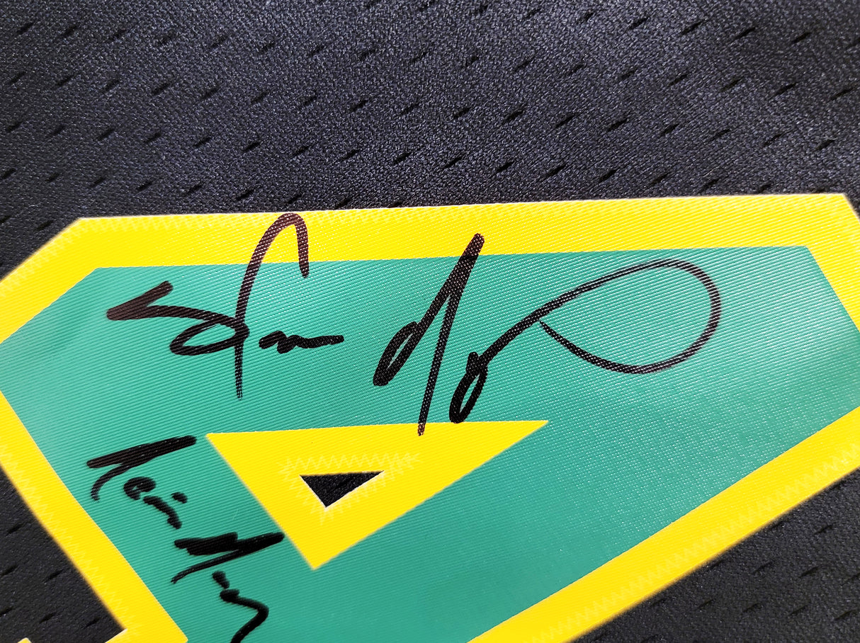 Seattle Supersonics Shawn Kemp Autographed Black Authentic Mitchell & Ness Hardwood Classics Swingman Jersey Size M Signed On Front "Reign Man" MCS Holo Stock #203433
