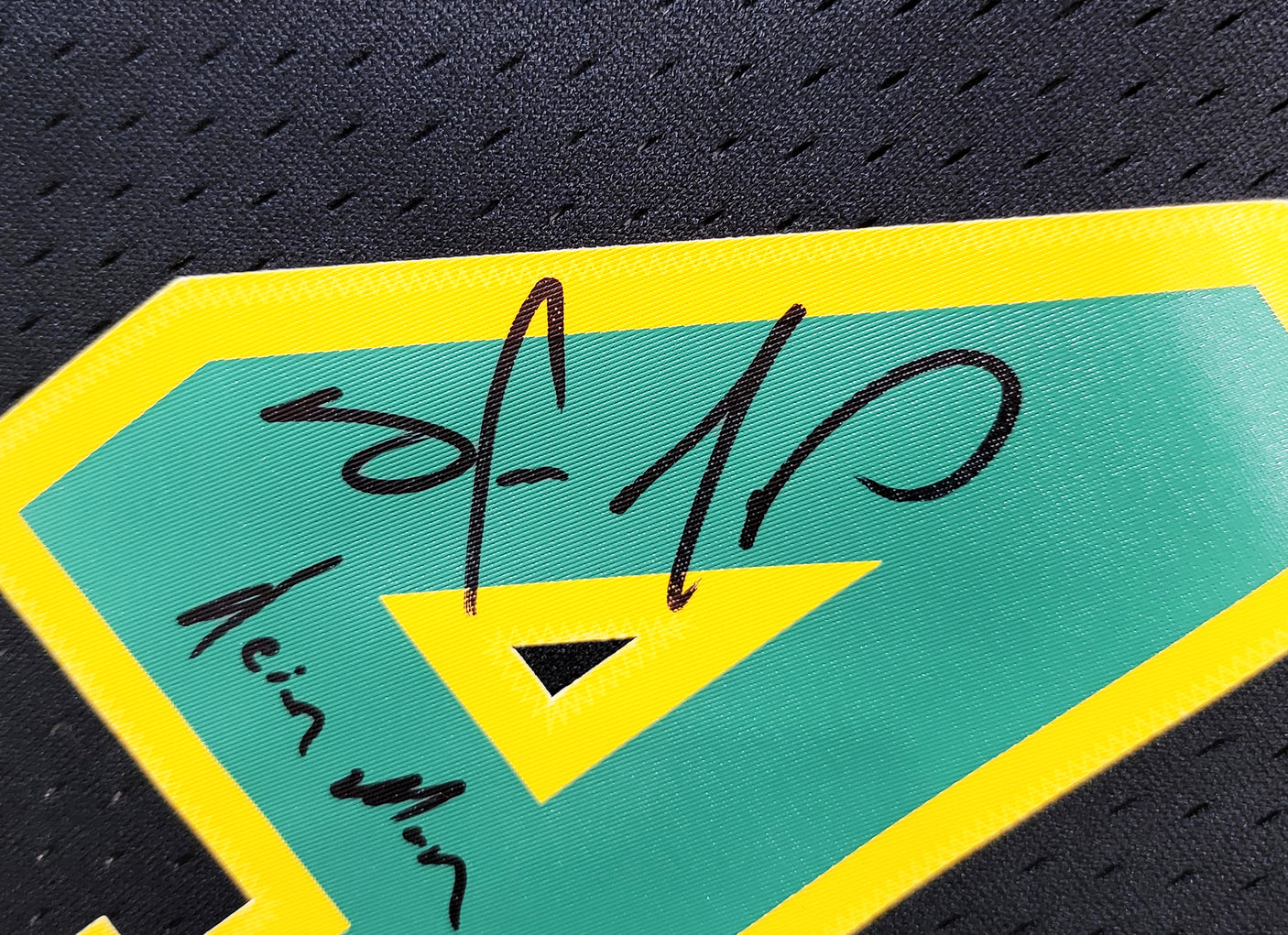 Seattle Supersonics Shawn Kemp Autographed Black Authentic Mitchell & Ness Hardwood Classics Swingman Jersey Size XL Signed On Front "Reign Man" MCS Holo Stock #203434