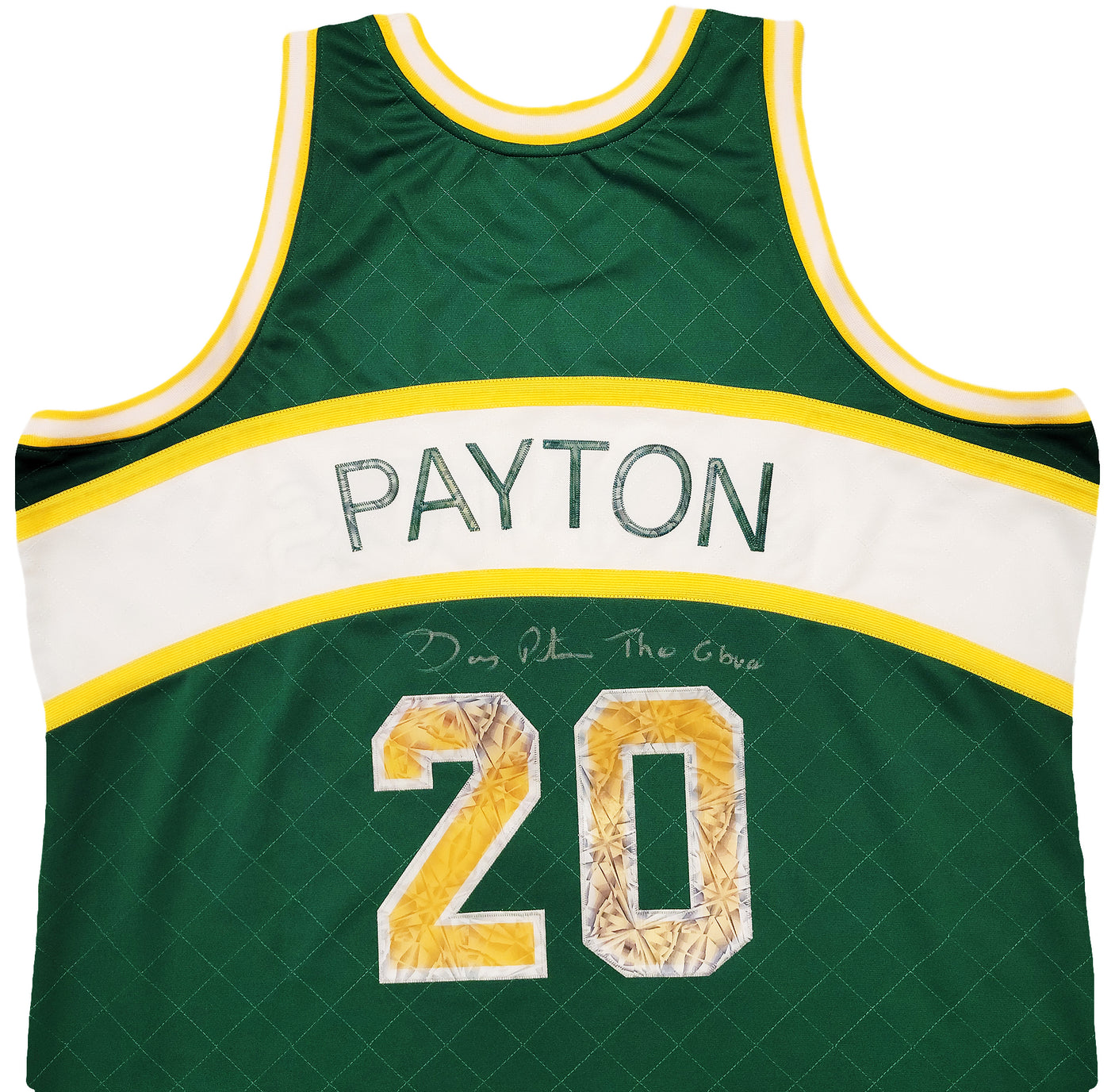Seattle Supersonics Gary Payton Autographed Green Authentic Mitchell & Ness Hardwood Classics Swingman Jersey NBA Top 75 Size XXXL "The Glove" Beckett BAS QR Stock #203423