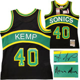 Seattle Supersonics Shawn Kemp Autographed Black Authentic Mitchell & Ness Hardwood Classics Swingman Jersey Size M "Reign Man" MCS Holo Stock #203429