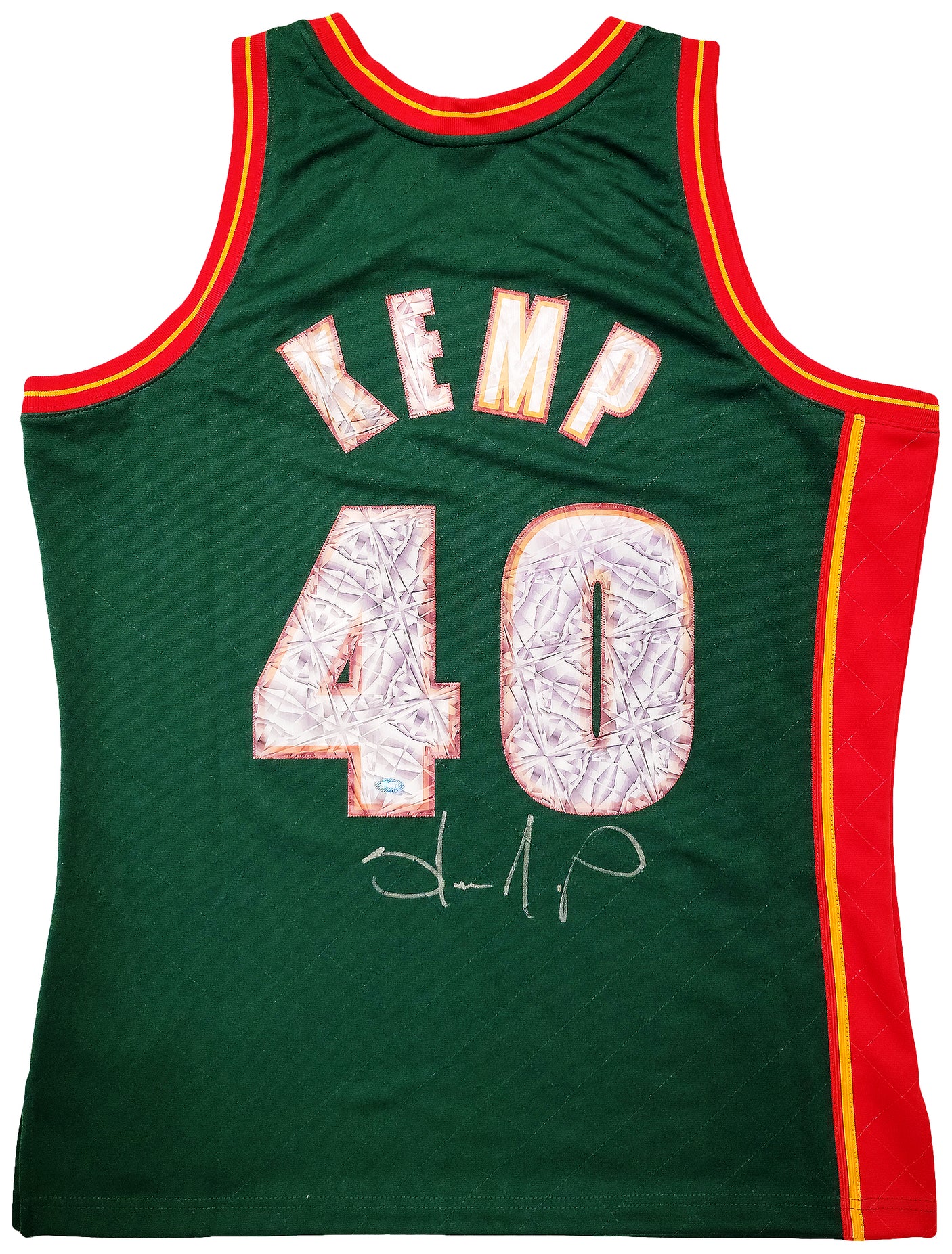 Seattle Supersonics Shawn Kemp Autographed Green Authentic Mitchell & Ness Hardwood Classics Swingman Jersey NBA Top 75 Size L MCS Holo Stock #203426