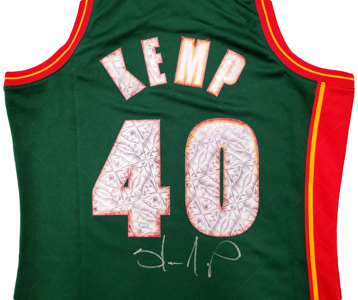 Seattle Supersonics Shawn Kemp Autographed Green Authentic Mitchell & Ness Hardwood Classics Swingman Jersey NBA Top 75 Size L MCS Holo Stock #203426