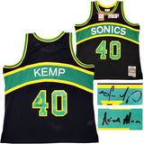 Seattle Supersonics Shawn Kemp Autographed Black Authentic Mitchell & Ness Hardwood Classics Swingman Jersey Size XXL "Reign Man" MCS Holo Stock #203431