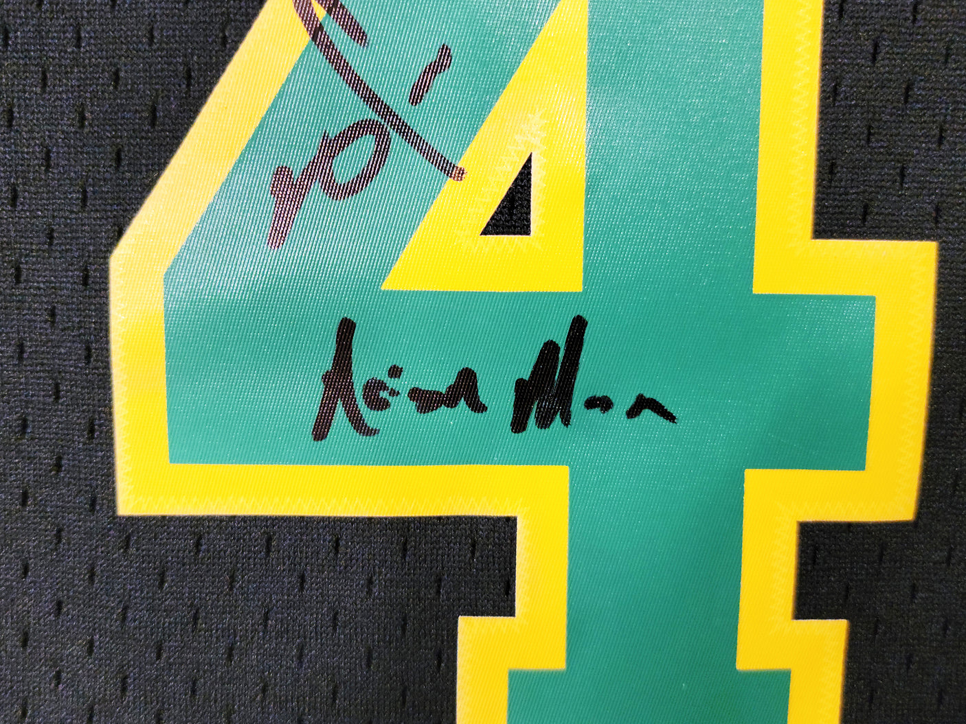 Seattle Supersonics Shawn Kemp Autographed Black Authentic Mitchell & Ness Hardwood Classics Swingman Jersey Size XXL "Reign Man" MCS Holo Stock #203431