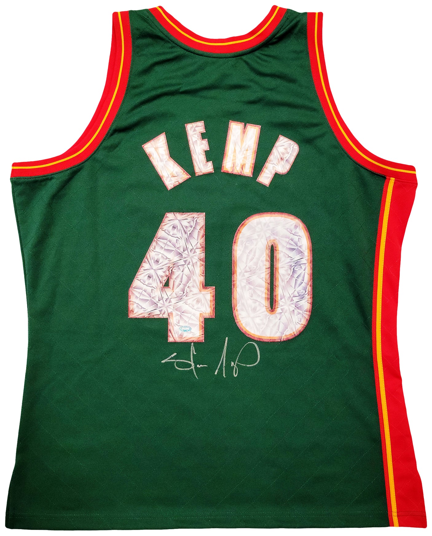 Seattle Supersonics Shawn Kemp Autographed Green Authentic Mitchell & Ness Hardwood Classics Swingman Jersey NBA Top 75 Size XL MCS Holo Stock #203427