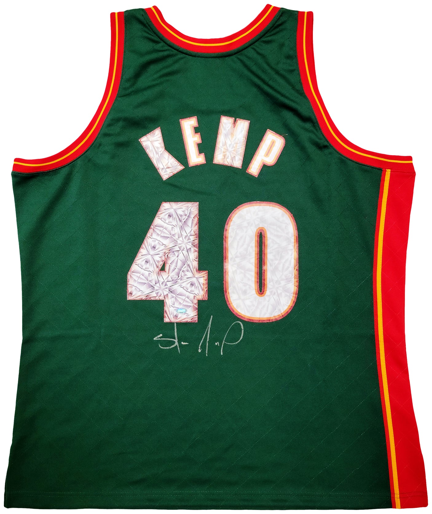 Seattle Supersonics Shawn Kemp Autographed Green Authentic Mitchell & Ness Hardwood Classics Swingman Jersey NBA Top 75 Size XXL MCS Holo Stock #203428