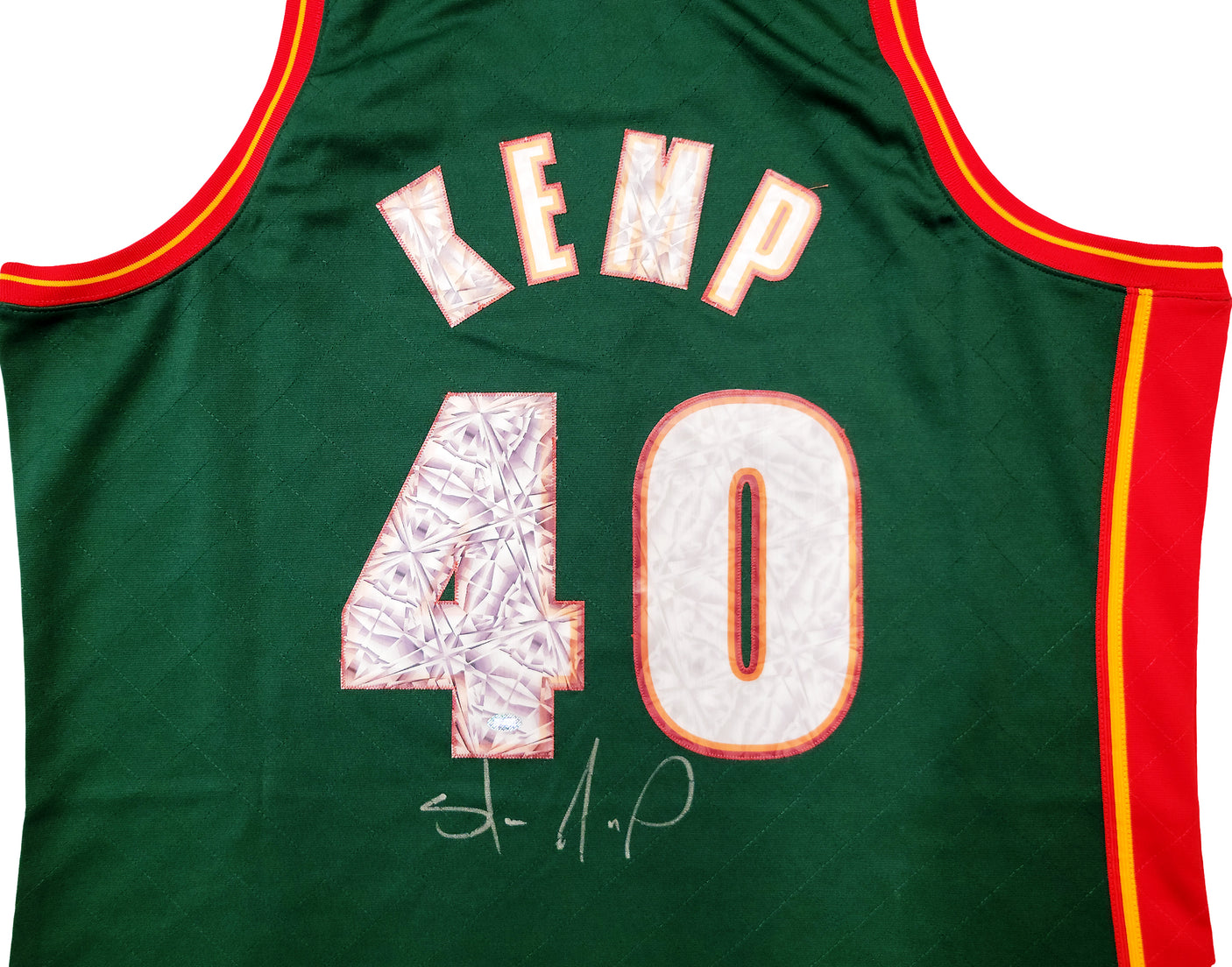 Seattle Supersonics Shawn Kemp Autographed Green Authentic Mitchell & Ness Hardwood Classics Swingman Jersey NBA Top 75 Size XXL MCS Holo Stock #203428