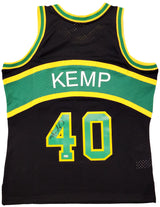 Seattle Supersonics Shawn Kemp Autographed Black Authentic Mitchell & Ness Hardwood Classics Swingman Jersey Size L MCS Holo Stock #203432