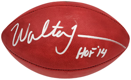 Walter Jones Autographed Official NFL Leather Football Seattle Seahawks "HOF 14" MCS Holo Stock #203089