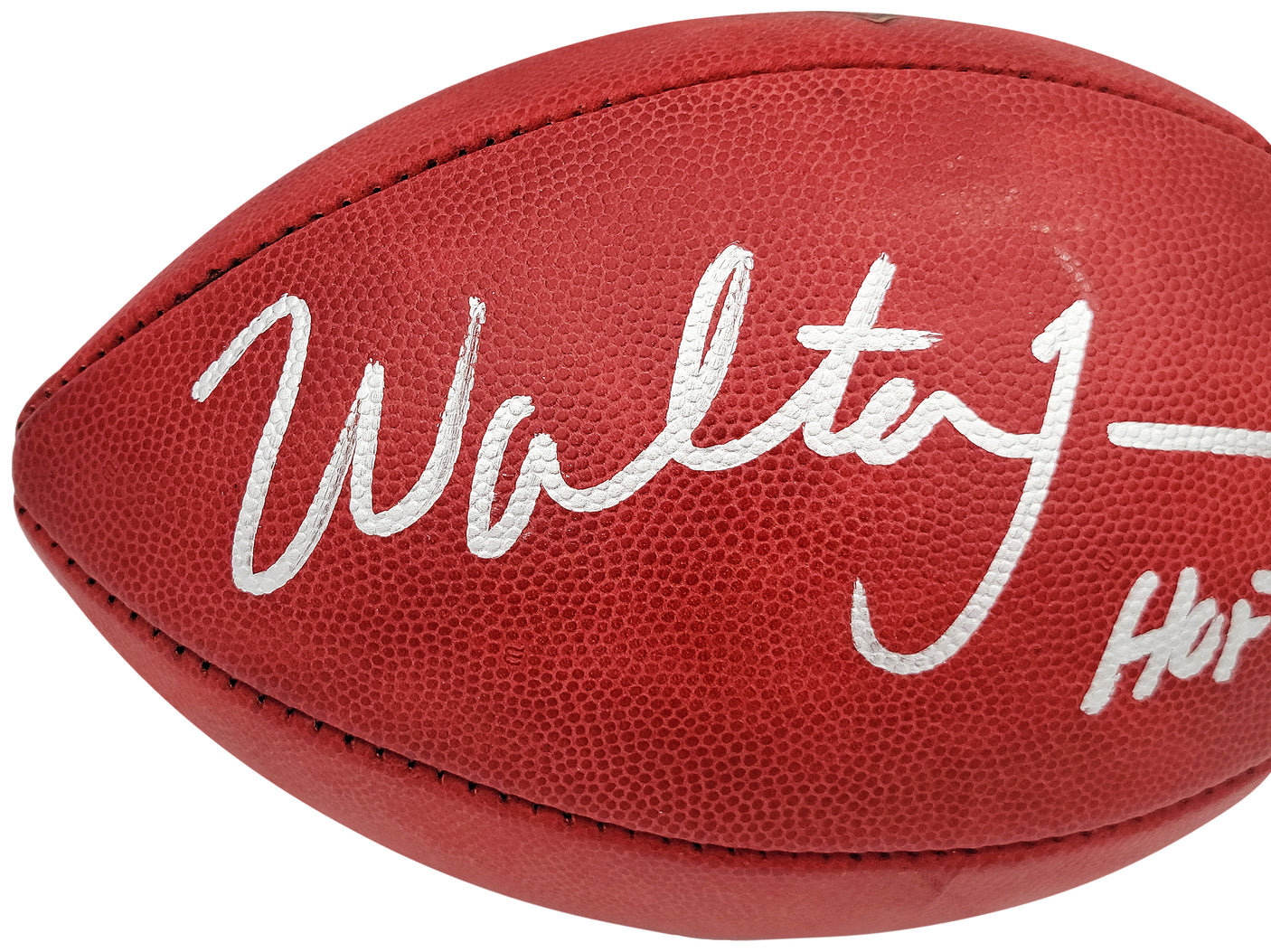 Walter Jones Autographed Official NFL Leather Football Seattle Seahawks "HOF 14" MCS Holo Stock #203089