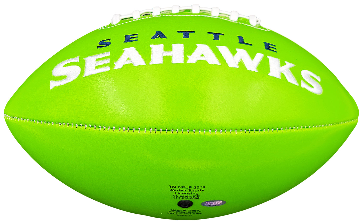 Walter Jones Autographed Seattle Seahawks Green Logo Football MCS Holo Stock #203088