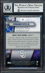 Fernando Tatis Jr. Autographed 2019 Bowman's Best Rookie Card #58 San Diego Padres Auto Grade Gem Mint 10 Beckett BAS Stock #202919